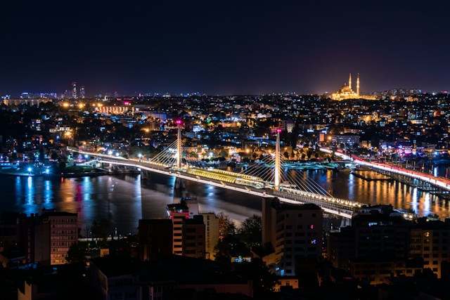 Panorama of Istanbul at nightErvo Rocks on Unsplash
