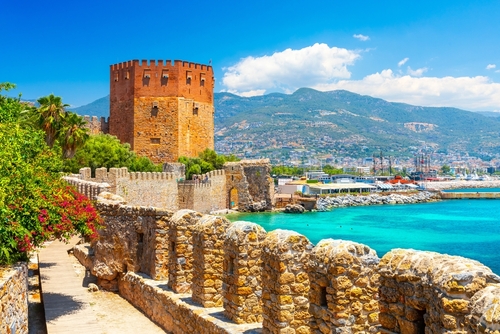 The,Harbor,Of,Alanya,On,A,Beautiful,Summer,Day.,Turkey